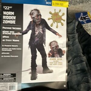Worm ridden zombie Walmart boy Large (10-12) new costume